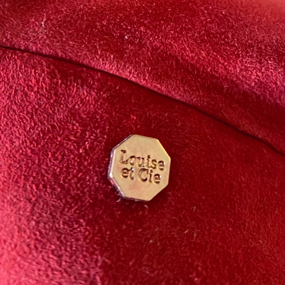 Louise et Cie, red,dressy,, suede, pull on,knee high boots with stiletto heel. - Picture 3 of 6